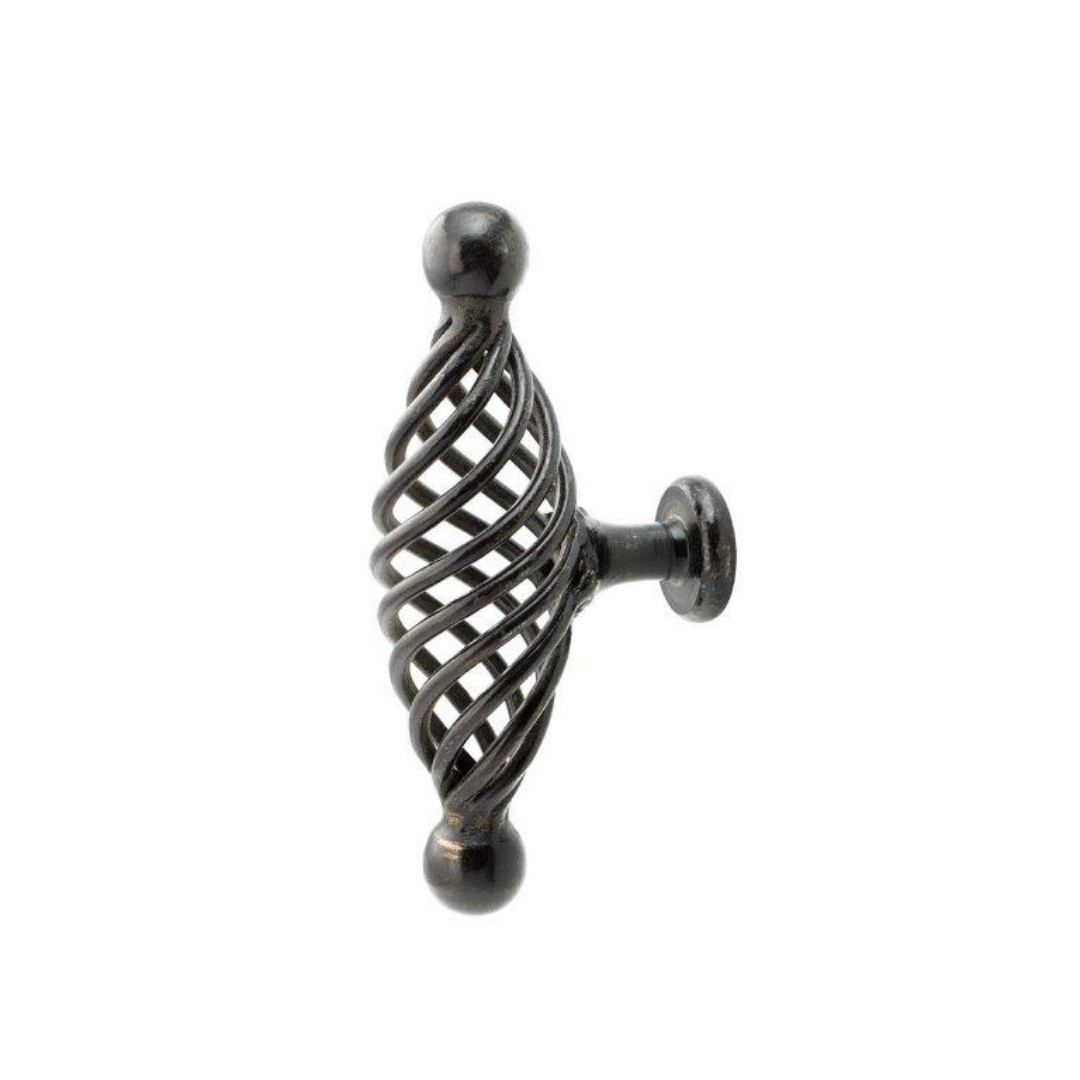 Blackened Iron Oval Basket Pull