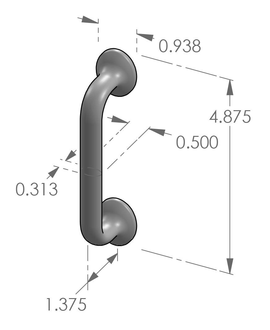 Round Foot Cabinet Pull 510