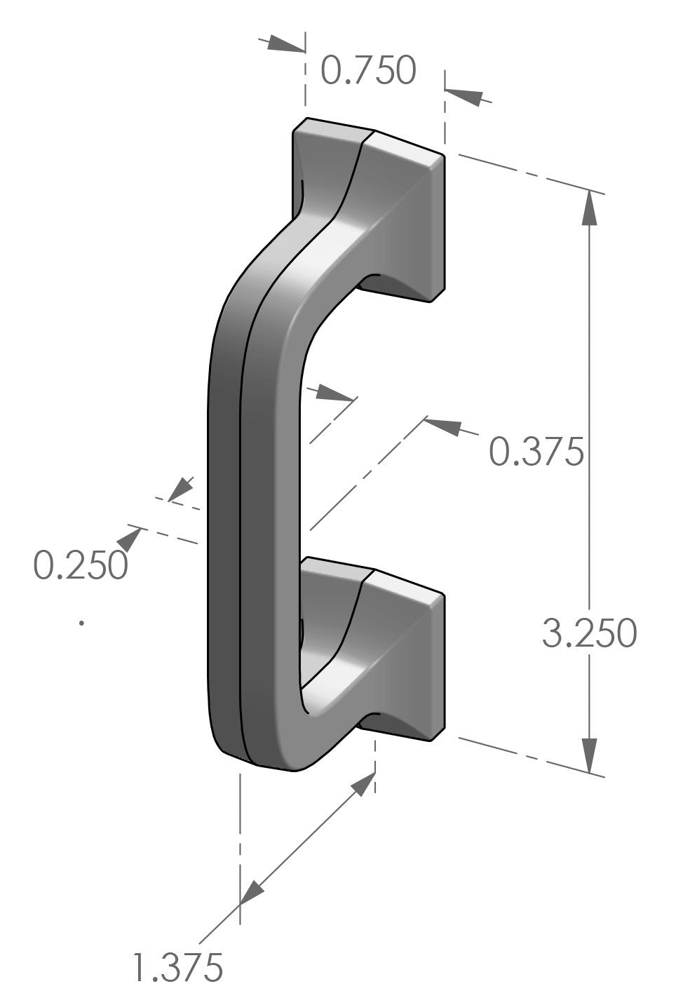 Square Handle Cabinet Pull 532