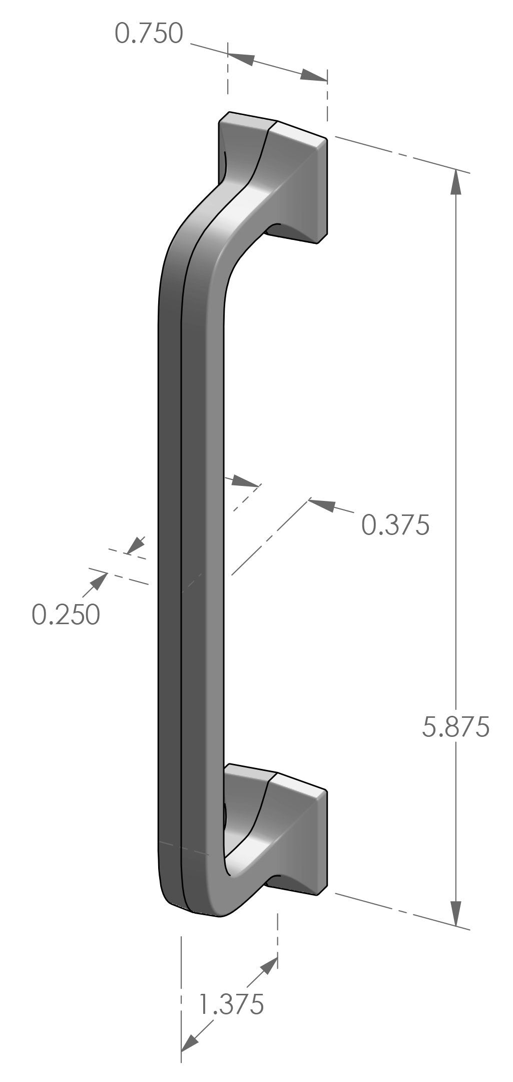 Square Handle Cabinet Pull 535