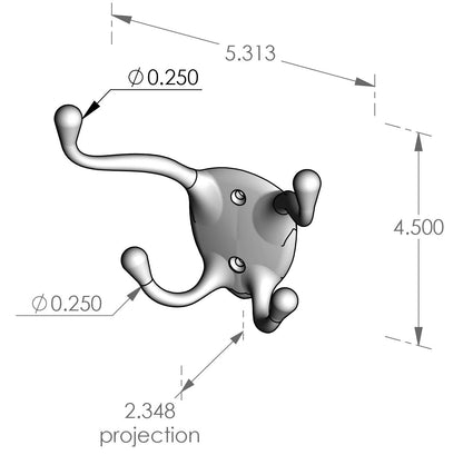 Four Prong Coat Hook